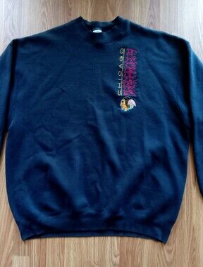 Vintage Salem Sportswear Chicago Blackhawks Black Crewneck Sweatshirt Size XXL